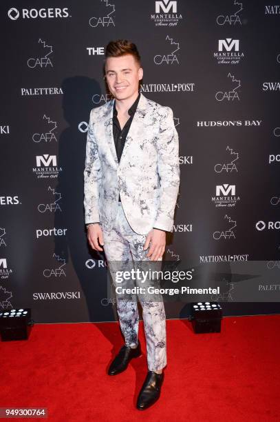 Shawn Hook arrives at the 2018 Canadian Arts And Fashion Awards Red Carpet held at the Fairmont Royal York Hotel on April 20, 2018 in Toronto, Canada.