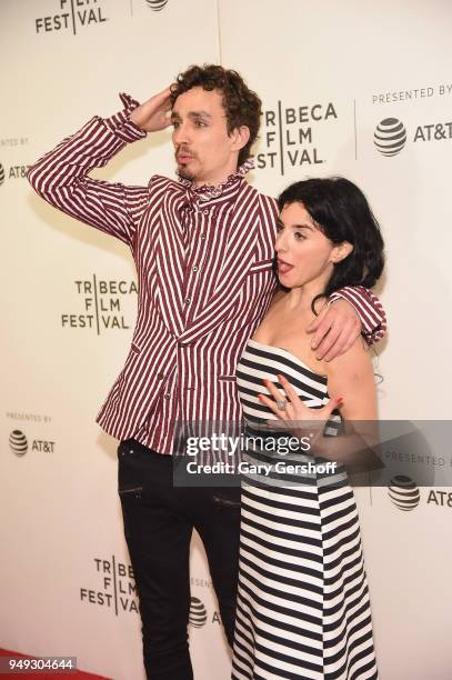 Actors Robert Sheehan and Maria Jose Bavio attend 'Genius: Picasso' during the 2018 Tribeca Film Festival at BMCC Tribeca PAC on April 20, 2018 in...