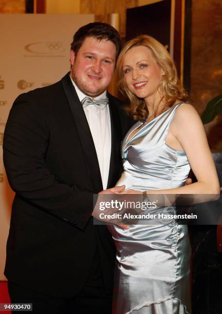 Matthias Steiner arrives with Inge Posmyk for the 'Athlete of the Year' gala at the Kurhaus Baden-Baden on December 20, 2009 in Baden Baden, Germany.