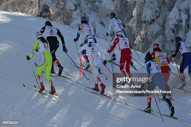 Participants are seen during the Women's 15km Mass Start in the FIS Cross Country World Cup on December 20, 2009 in Rogla, Slovenia.