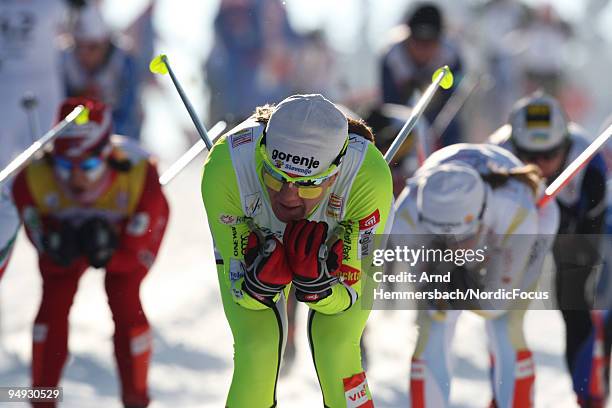 Petra Majdic of Slovenia competes during the Women's 15km Mass Start in the FIS Cross Country World Cup on December 20, 2009 in Rogla, Slovenia.