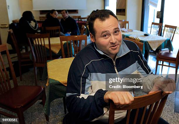 Giovanni Barbaro, owner of the Gran Bar Sempione cafe, poses in his cafe in Milan, Italy, on Saturday, Nov. 22, 2008. Barbaro, who owns a bar in...