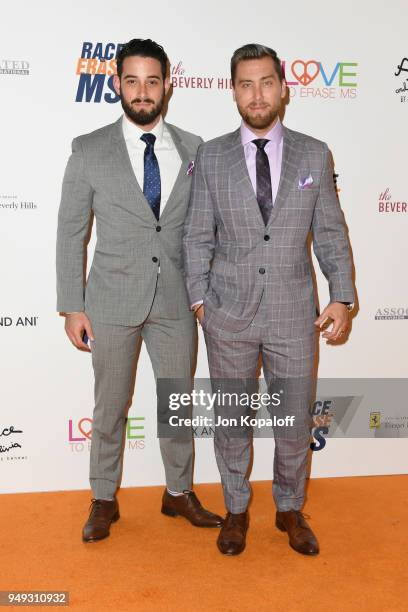 Michael Turchin and Lance Bass attend the 25th Annual Race To Erase MS Gala at The Beverly Hilton Hotel on April 20, 2018 in Beverly Hills,...