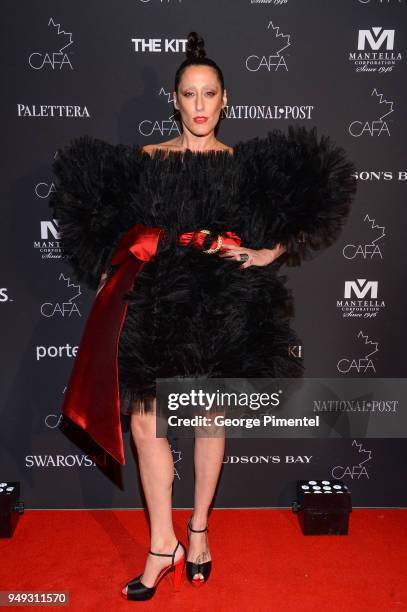 Lady Fag arrives at the 2018 Canadian Arts And Fashion Awards Red Carpet held at the Fairmont Royal York Hotel on April 20, 2018 in Toronto, Canada.