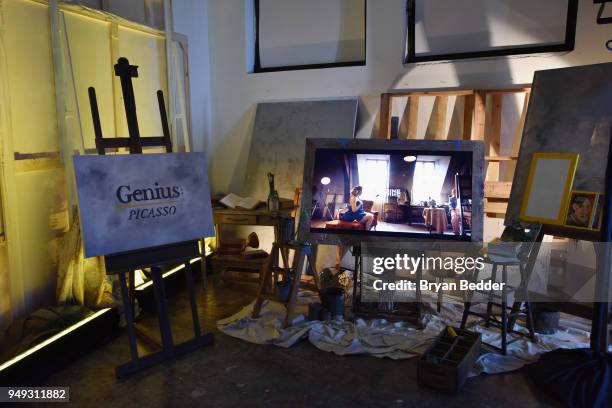 View of the National Geographic "Genius: Picasso" Tribeca Film Festival after party at The Genius Studio, 100 Avenue of the Americas, in New York...