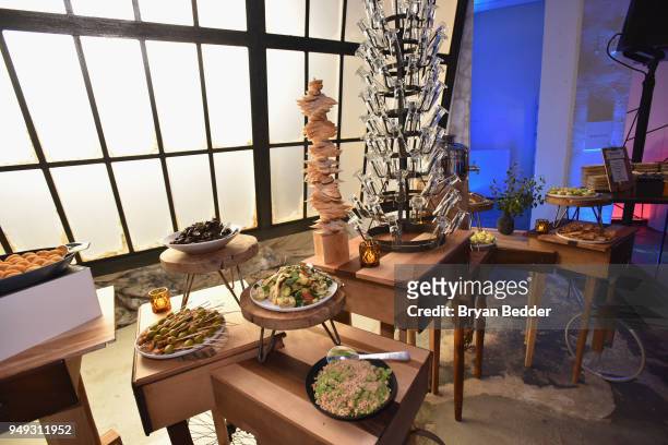 Food on display during the National Geographic "Genius: Picasso" Tribeca Film Festival after party at The Genius Studio, 100 Avenue of the Americas,...