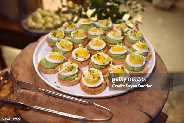 Food on display during the National Geographic "Genius: Picasso" Tribeca Film Festival after party at The Genius Studio, 100 Avenue of the Americas,...