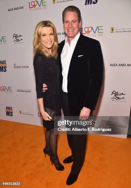 Vanna White and John Donaldson attend the 25th Annual Race To Erase MS Gala at The Beverly Hilton Hotel on April 20, 2018 in Beverly Hills,...
