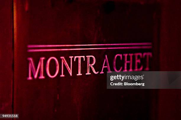 Sign for "Montrachet," Drew Nieporent's former restaurant, is seen at the entrance to Corton, Drew's new French restaurant occupying the same space...