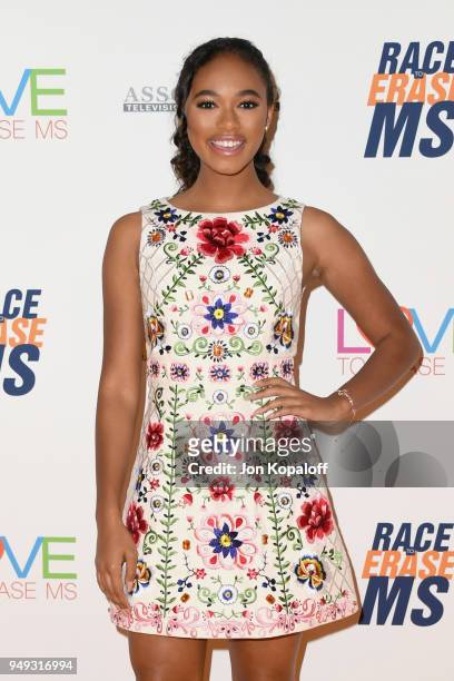 Chandler Kinney attends the 25th Annual Race To Erase MS Gala at The Beverly Hilton Hotel on April 20, 2018 in Beverly Hills, California.