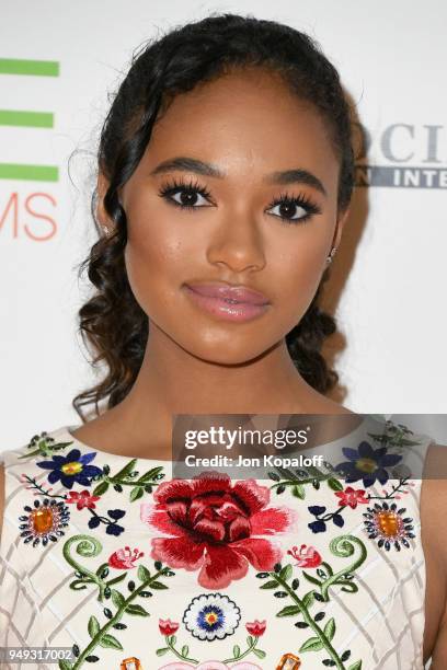 Chandler Kinney attends the 25th Annual Race To Erase MS Gala at The Beverly Hilton Hotel on April 20, 2018 in Beverly Hills, California.