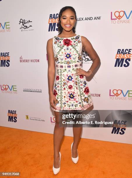 Chandler Kinney attends the 25th Annual Race To Erase MS Gala at The Beverly Hilton Hotel on April 20, 2018 in Beverly Hills, California.