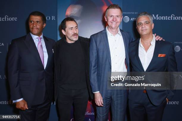 Dr. Philip Ozuah, Actor Demian Bichir, Dr. Mario Garcia, and Dr. Daniel Goldstein attend CORAZON, Tribeca Film Festival Global Film Premiere and Red...