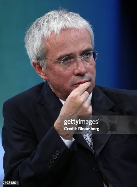 Peter Sands, chief executive officer of Standard Chartered PLC, listens to other panelist at the Clinton Global Initiative's annual meeting in New...