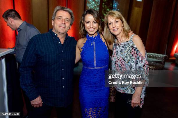 Larry Arlin, Victoria Arlin and Jacklyn Arlin attend the 2018 Tribeca sports film festival opening night party, Hosted By Mohegan Sun At Dream...