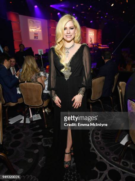 Avril Lavigne attends the 25th Annual Race To Erase MS Gala at The Beverly Hilton Hotel on April 20, 2018 in Beverly Hills, California.