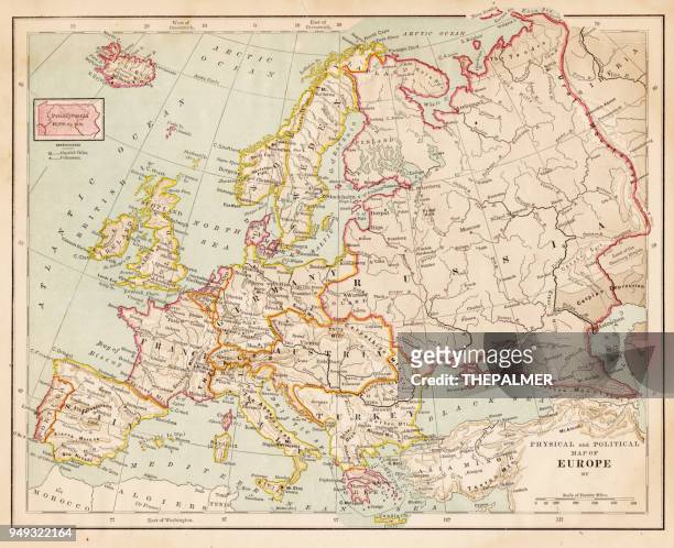 ヨーロッパ 1877 の地図 - norway点のイラスト素材／クリップアート素材／マンガ素材／アイコン素材