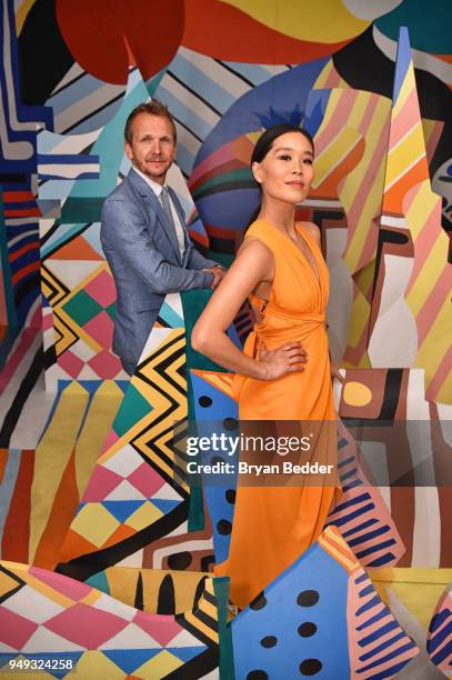 Actor Sebastian Roche and Alicia Hannah attend the National Geographic "Genius: Picasso" Tribeca Film Festival after party at The Genius Studio, 100...
