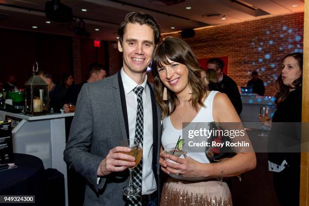 Rayan Mantell and Stephany Mantell attend the 2018 Tribeca sports film festival opening night party, Hosted By Mohegan Sun At Dream Downtownat Dream...