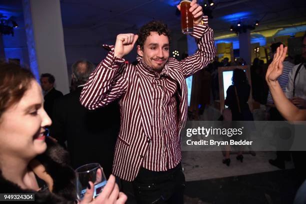 Actor Robert Sheehan attends the National Geographic "Genius: Picasso" Tribeca Film Festival after party at The Genius Studio, 100 Avenue of the...