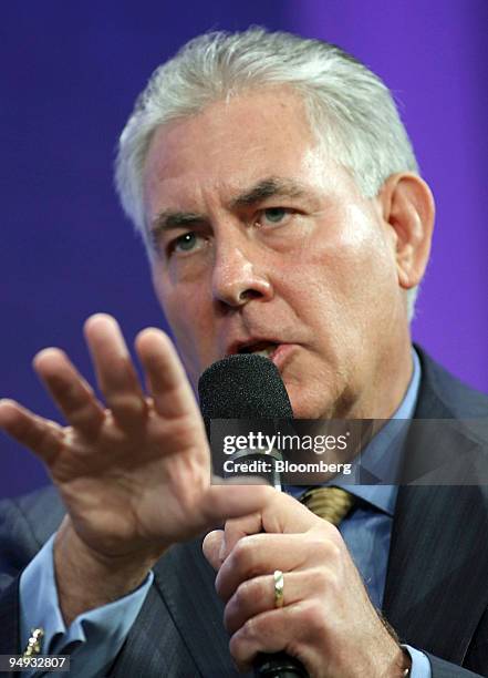 Rex Tillerson, chief executive officer of ExxonMobil Corp., speaks at the Clinton Global Initiative's annual meeting in New York, U.S., on Wednesday,...