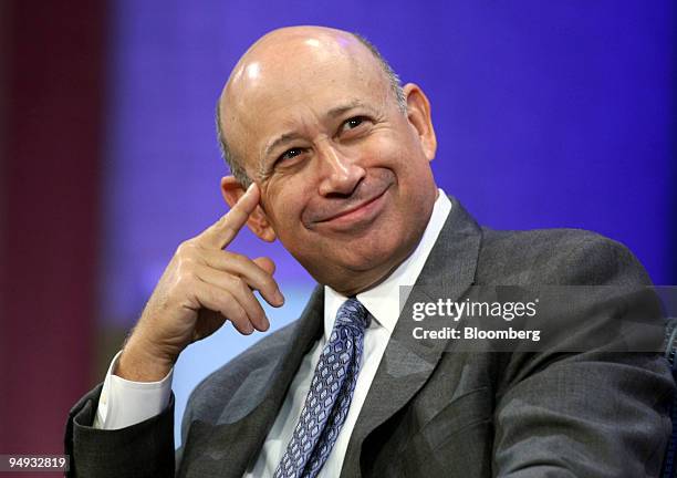Lloyd Blankfein, chairman and chief executive officer of Goldman Sachs Group Inc., listens during a panel discussion at the Clinton Global...