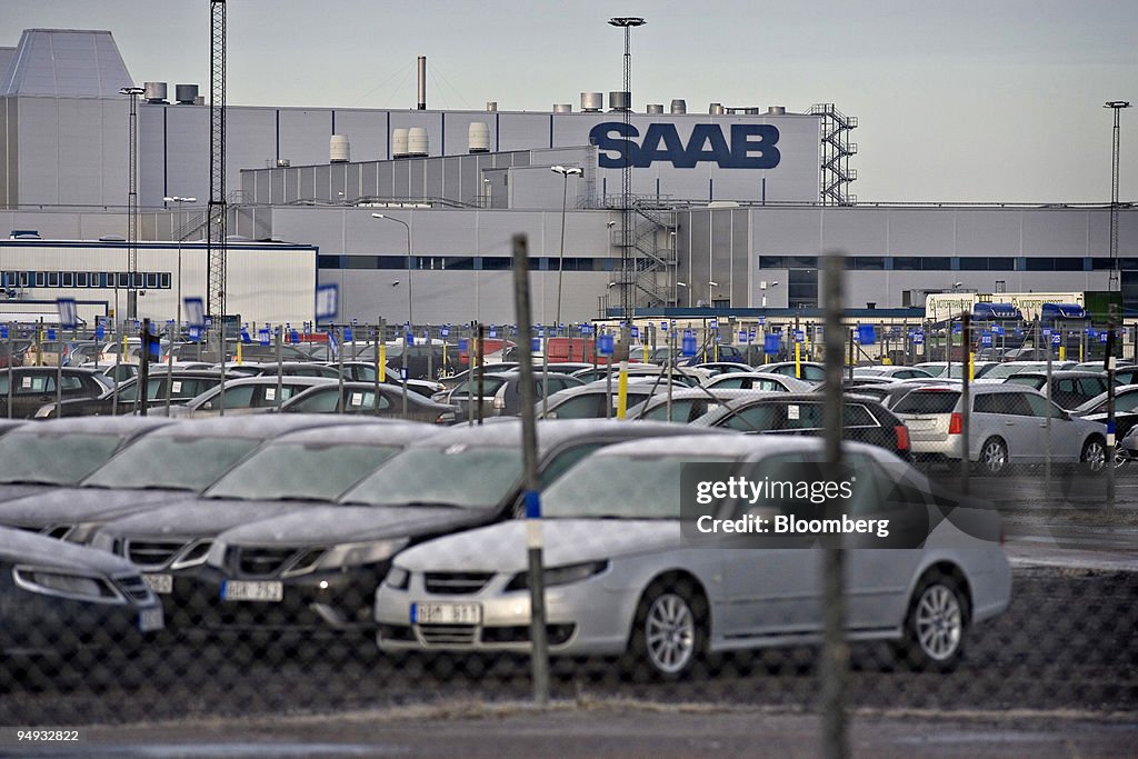 Waheed Sahb Factory Saab vehicles sit outside the Saab factory sits in Trollhaettan ...