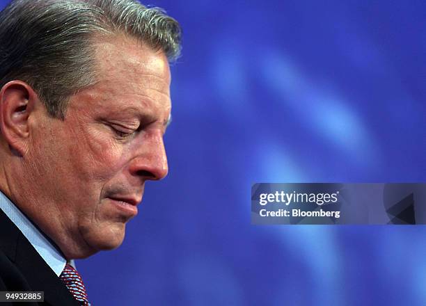 Former U.S. Vice President, Al Gore, chairman of the Alliance for Climate Protection, listens to other panelists at the Clinton Global Initiative's...