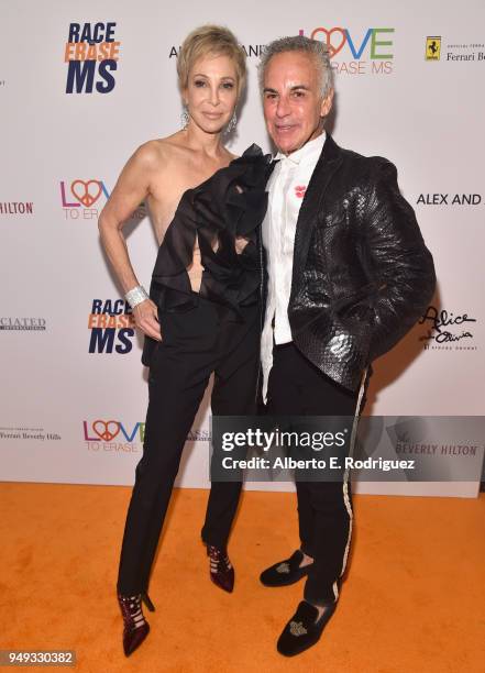 Lisa Pliner and Donald Pliner attend the 25th Annual Race To Erase MS Gala at The Beverly Hilton Hotel on April 20, 2018 in Beverly Hills, California.