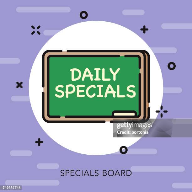 sign open outline restaurant icon - chalk circle stock illustrations