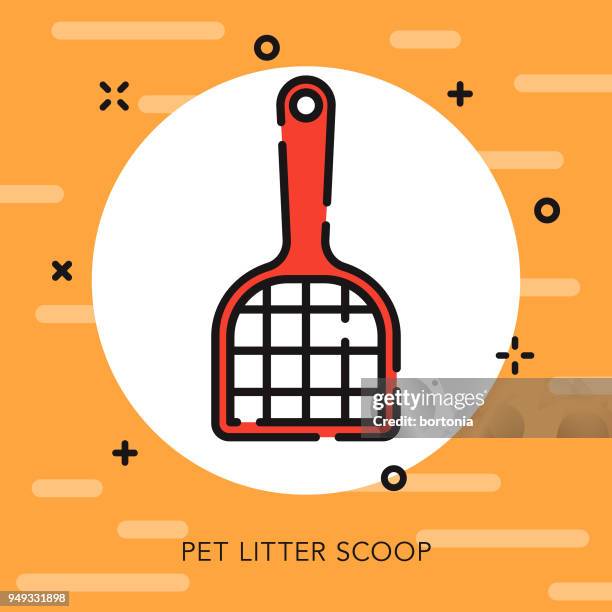 ilustraciones, imágenes clip art, dibujos animados e iconos de stock de scoop contorno abierto pet supples icono - cuchara-de-helado