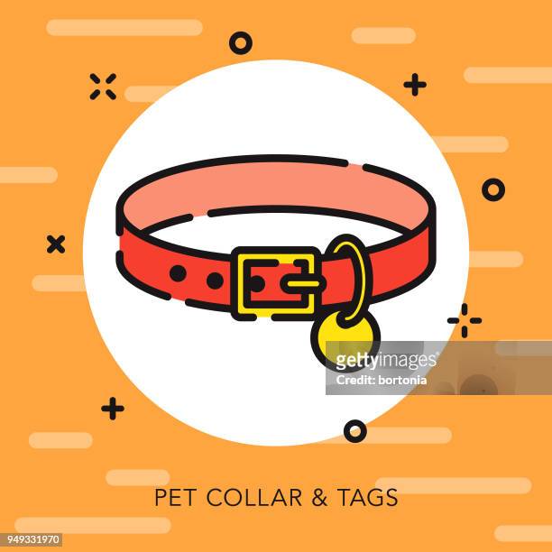 illustrazioni stock, clip art, cartoni animati e icone di tendenza di icona di collar open outline pet supples - open collar