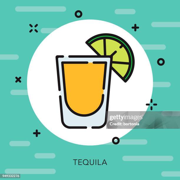 tequila open outline cinco de mayo icon - shot glass stock illustrations