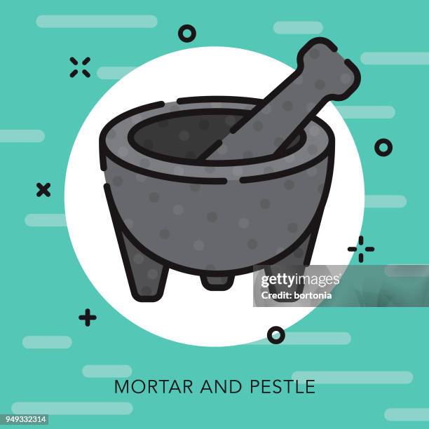 mortar and pestle open outline cinco de mayo icon - mortar and pestle stock illustrations