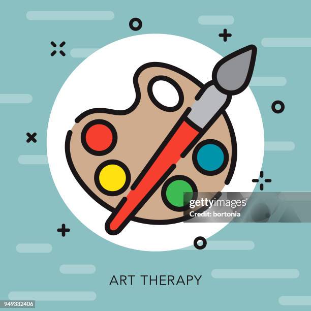 art therapy open outline naturopathy icon - art therapy stock illustrations