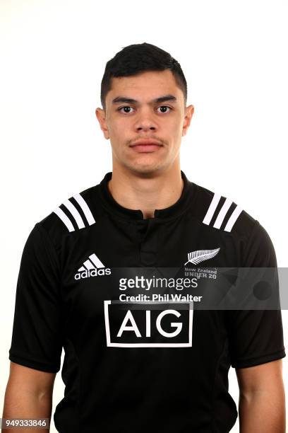 Ngane Punivai poses during a New Zealand U20 headshot session on April 21, 2018 in Auckland, New Zealand.