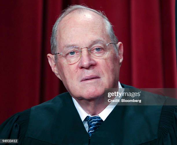 Supreme Court Justice Anthony Kennedy poses during the court's official photo session in Washington, D.C., U.S., on Tuesday, Sept. 29, 2009. Kennedy...