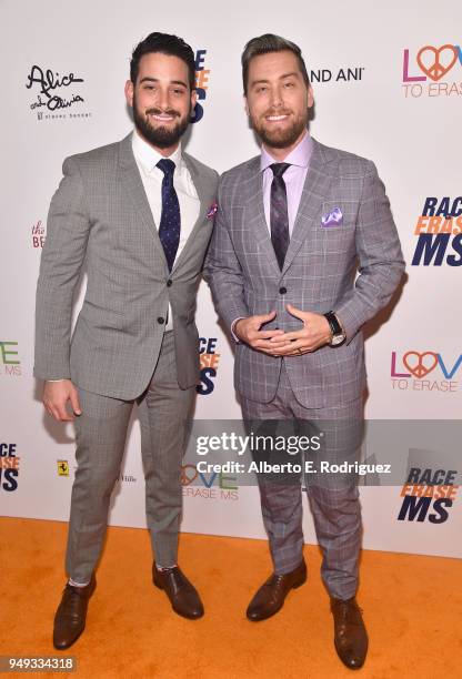 Michael Turchin and Lance Bass attend the 25th Annual Race To Erase MS Gala at The Beverly Hilton Hotel on April 20, 2018 in Beverly Hills,...