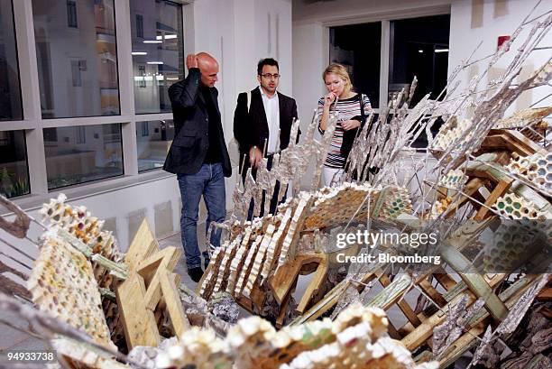 Art Dealer Perry Rubenstein, left, David Norr, curator of Exhibitions and Special Projects at the University of South Florida's Institute for...