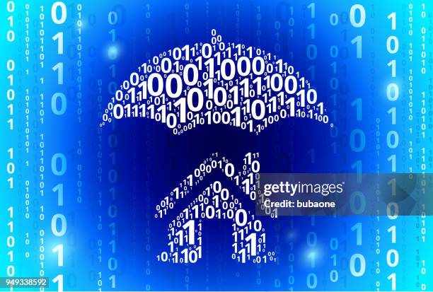 home insurance binary code blue vector pattern background - binary code building stock illustrations