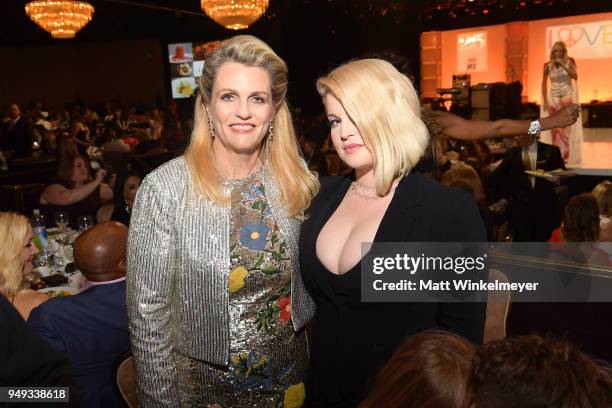 Founder of Race To Erase MS Nancy Davis and Kelly Osbourne attend the 25th Annual Race To Erase MS Gala at The Beverly Hilton Hotel on April 20, 2018...