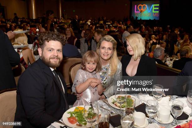 Jack Osbourne, Pearl Osbourne, Founder of Race To Erase MS Nancy Davis and Kelly Osbourne attend the 25th Annual Race To Erase MS Gala at The Beverly...