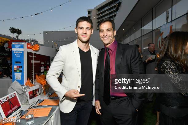 Steven R. McQueen and Johnathon Schaech attend the 25th Annual Race To Erase MS Gala at The Beverly Hilton Hotel on April 20, 2018 in Beverly Hills,...