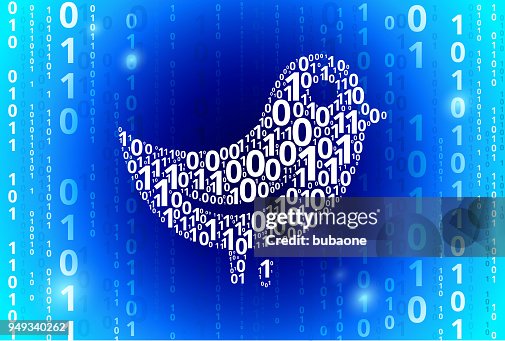 Bird Binary Code Blue Vector Pattern Background Bird Binary Code Blue Vector Pattern Background