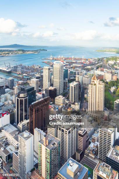 aerial view of auckland cityscape,new zealand - auckland aerial stock pictures, royalty-free photos & images