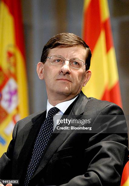 Vittorio Colao, chief executive officer of Vodafone, talks at a Telecomunications Market Comission conference in Barcelona, Spain, on Tuesday, Dec....