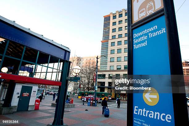 Passengers walk through the Downtown Seattle Transit Tunnel in Seattle, Washington, U.S., on Saturday, Jan. 17, 2009. Beltway suburbs like Bellevue,...