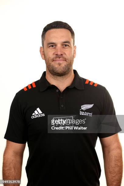 David Hill - assistant coach poses during a New Zealand U20 headshot session on April 21, 2018 in Auckland, New Zealand.