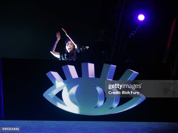 Alison Wonderland performs onstage during the 2018 Coachella Valley Music And Arts Festival at the Empire Polo Field on April 20, 2018 in Indio,...