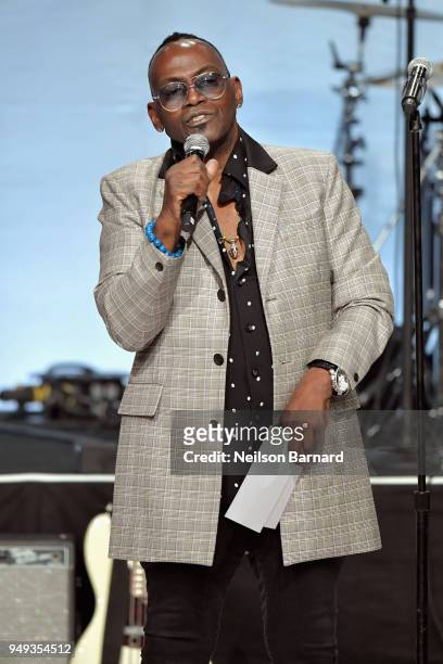 Randy Jackson speaks onstage at the 25th Annual Race To Erase MS Gala at The Beverly Hilton Hotel on April 20, 2018 in Beverly Hills, California.